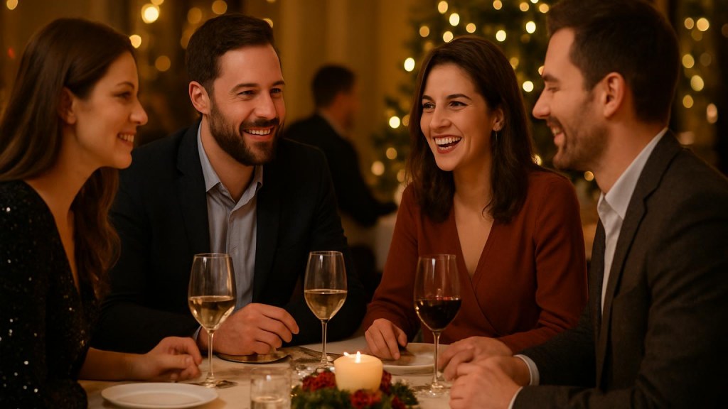 Gruppo di adulti in contesto sociale per Capodanno